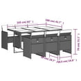 thumbnail image 4 of vidaXL 7 Piece Garden Dining Set with Cushions Grey Poly Rattan, 4 of 5