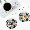 thumbnail image 4 of Naloa Colors Cats Leather Coasters for Drinks, Durable Drink Coasters 4 Set for Tabletop Protection, Luxurious Home Décor and Housewarming Gift ( {designName})Round Shape, 4 of 6