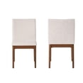thumbnail image 4 of GZXS Light Beige Fabric Upholstered Dining Side Chairs Set of 2 with Rubber Wood Legs and Cushioned Seat, Easy Assembly for Dining Room, Home Office & Cafe, 4 of 8