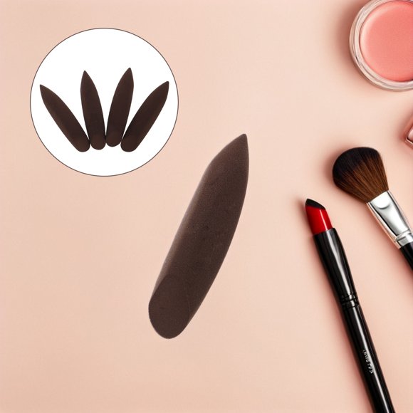 WASHWEPE 4Ud Esponjas De Maquillaje Marrón Para Base Uso Y Húmedo Aplicador