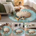 thumbnail image 5 of Round Rugs 4Ft, Coastal Shell Round Area Rug Washable Indoor Throw Carpet, Vintage Botanical Beach Nautical Soft Non Slip Circle Rug for Kitchen Nursery Room Home Decor Aesthetic, 5 of 8