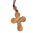 thumbnail image 2 of Eastern style Olivewood Crucifix with Mother of Pearls (60cm / 23.5 inches, Cross is 5cm or 2 inches), 2 of 6