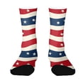 thumbnail image 2 of Hogleaql American Flag Socks for Men or Women - Perfect for Every Patriot - 86% Nylon, 12% Polyester, 2% Spandex Red One Size, 2 of 3