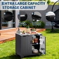 thumbnail image 6 of Grill Table, Outdoor Grill Cart with Storage Cabinet, Movable Outdoor BBQ Grilling Table, Made Entirely of Stainless Steel, Outdoor Grilling Station for Kitchen Prep, Lawn & Garden, 6 of 7