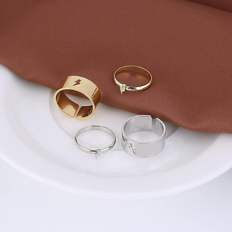 2pcs Plane Couple Set Promise Ring Engagement Wedding Party