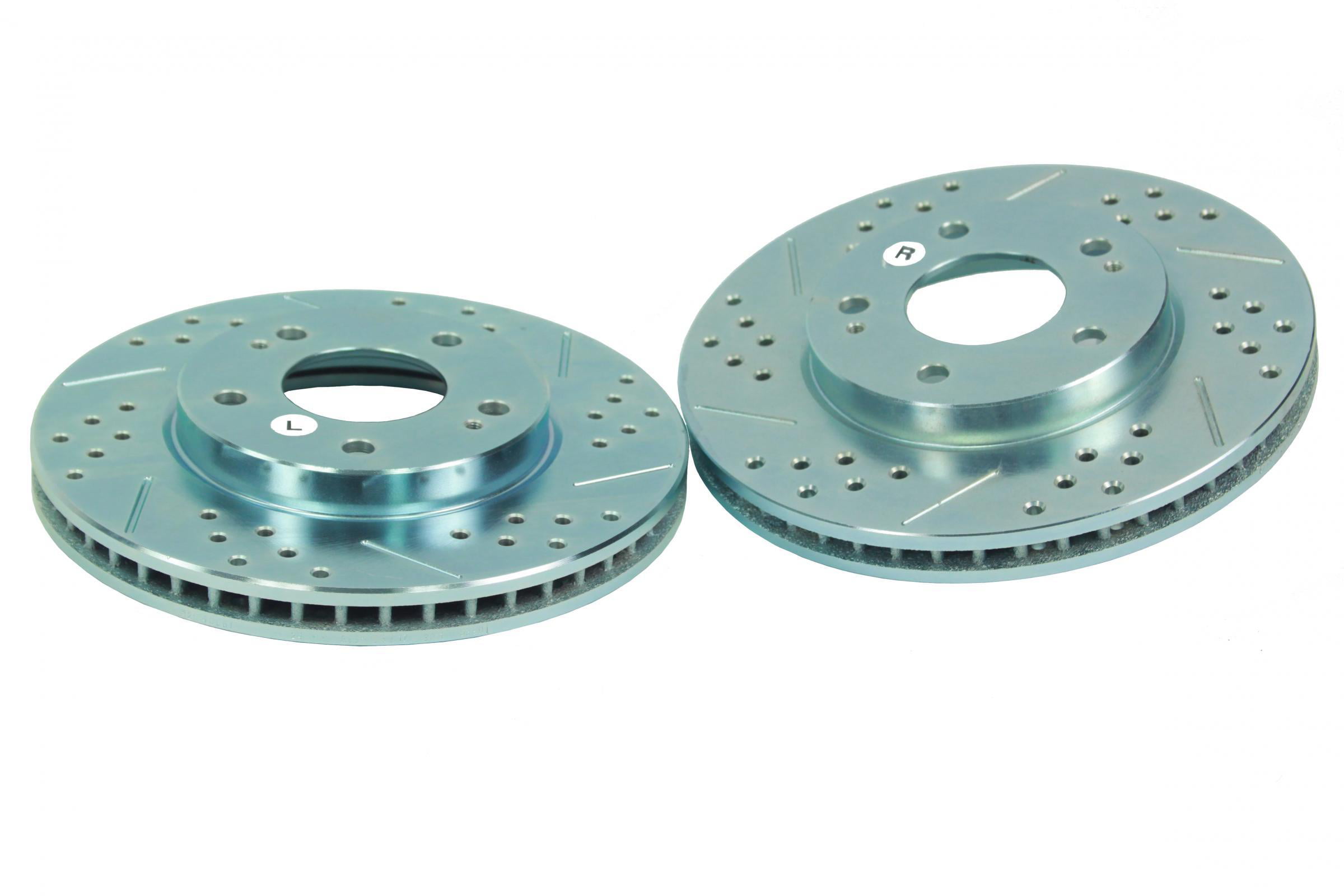 BAER 05440-020 Sport Rotors Slotted Drilled Zinc Plated Front Brake Rotor Set Pair 
