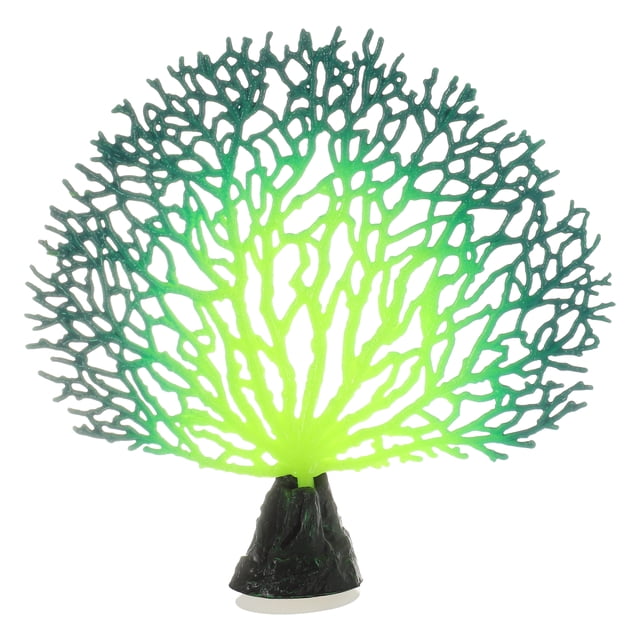 Suave Silicona Acuario Simulación Coral, Fluorescencia Decoración, Verde