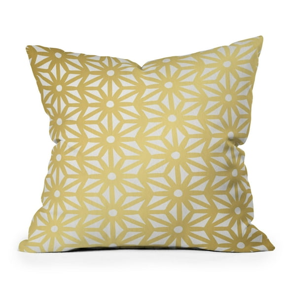 Society6 Asanoha Pattern Gold by Cat Coquillette Throw Pillow