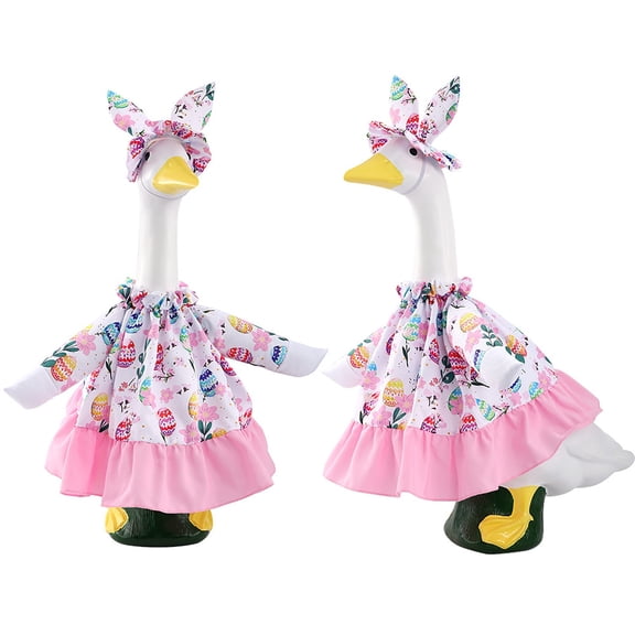 SeekLGT Heart Themed Outfit Valentines Goose Clothes - 23 Inch Porch Goose Dress Stripe Heart Patio Yard Garden Statue Decoration