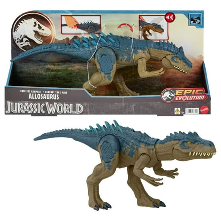Jurassic World Ruthless Rampagin Allosaurus Dinosaur Toy with Attack Move & Roar Sound