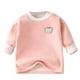 thumbnail image 2 of Blusas y camisas de manga larga con cuello redondo para niños, color sólido, cuello redondo, manga larga, con forro polar adicional, para mantener el calor, conjunto de poliéster para niños., 2 of 5