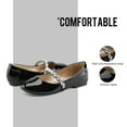 thumbnail image 5 of BURUDANI Toddler Girls Mary Jane Flat Dress Shoes Rhinestones Wedding Kids BLACK/PAT Size 1, 5 of 6