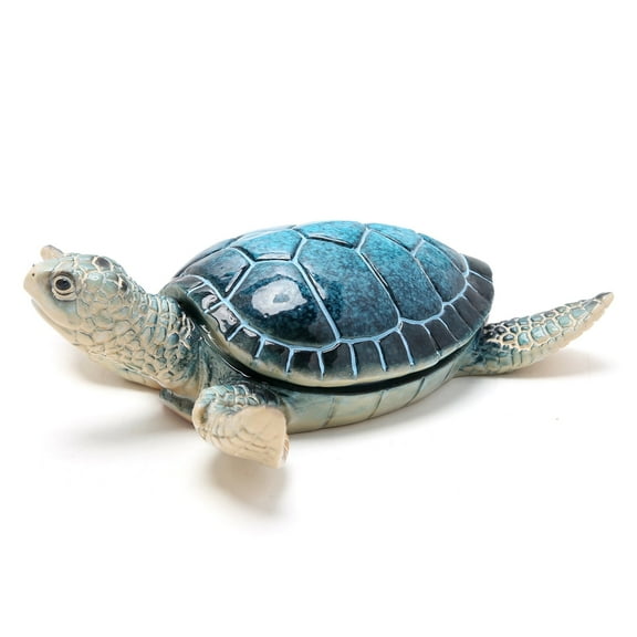 Hodao  Sea Turtle Ceramic Covered Bowl – Handmade Animal-Shaped Storage Container for Candy, Snacks, Condiments, or Jewelry
