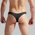 thumbnail image 4 of 3 Pack Mens Underwear Briefs Fit Translucent Ice Silk Low Waist Buckle G String T Panties, 4 of 5