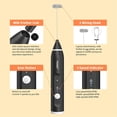 thumbnail image 2 of LNGOOR Electric Milk Frother HandHeld 3 Speed Rechargeable Drink Mixer Foam Maker with 3 Portable Whisks for Coffee, Cappuccino, Matcha, Egg Whisk, 2 of 6