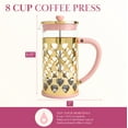thumbnail image 5 of Paris Hilton French Press Coffee Maker with Heart Shaped Measuring Scoop, 34 Ounce, Pink, 5 of 10