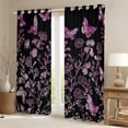 thumbnail image 2 of Manfei Kawaii Butterflies Blackout Curtains,Pink Leaves Floral Curtains Pack of 2 (38x45 Each),Colorful Wildflower Window Curtains For Girls,Super Cozy Room Decor, 2 of 6