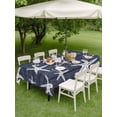 thumbnail image 3 of Outdoor Tablecloth with Umbrella Hole & Zipper, Navy Blue Starfish Coastal Rectangle Tablecloth 60x120 Inch, Summer Beach Nautical Sea Ocean Patio Table Cover Waterproof Table Cloth for Picnic/Party, 3 of 7