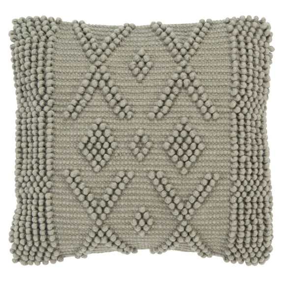 SAFAVIEH Baird Geometric Beaded Accent Pillow, 20" x 20", Light Grey