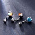thumbnail image 2 of Titanium Belly Button Rings Belly Rings Belly Piercings Navel Rings Navel Barbell Stud ,5pcs, 2 of 5