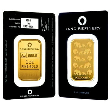 1 oz Rand Refinery Gold Bar .9999 Fine (in Assay)