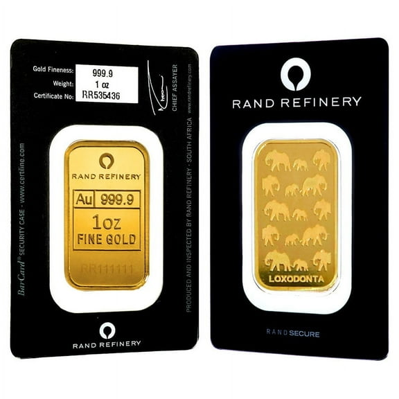 1 oz Rand Refinery Gold Bar .9999 Fine (Black Assay)