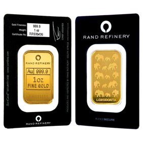 1 oz Rand Refinery Gold Bar .9999 Fine (Black Assay)