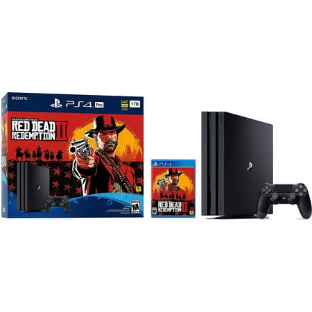 Playstation 4 Pro 2TB SSHD Console with Red Dead Redemption 2 Bundle, 4K HDR, Playstation Pro Enhanced with Solid State Hybrid