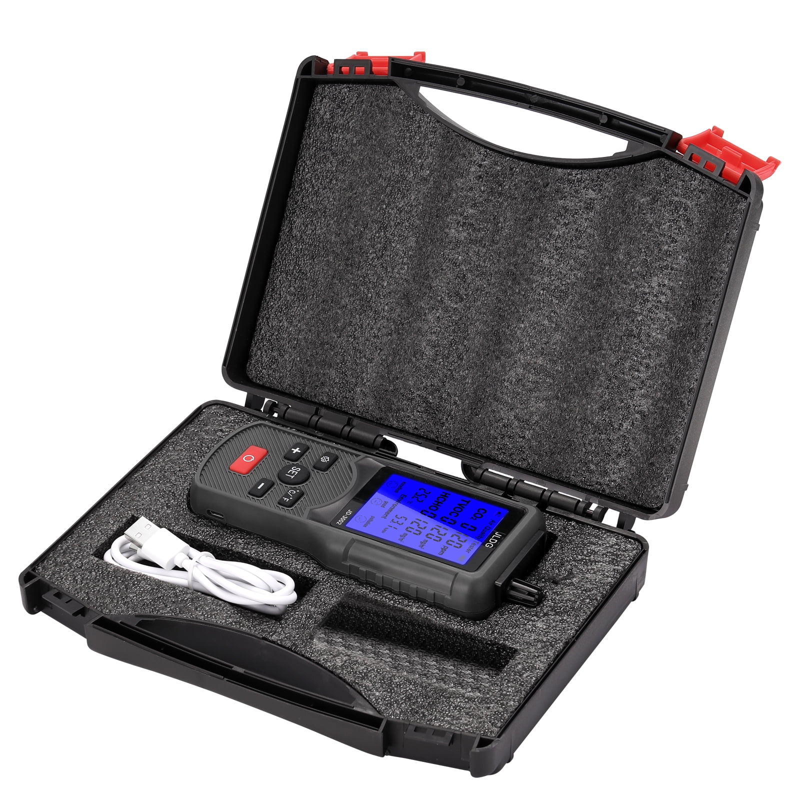 Tomshoo Multifunctional Air Quality Tester Co2 Tvoc Meter Temperature Humidity Measuring Device