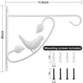 thumbnail image 4 of Amagabeli 2 Pack Hanging Plants Brackets 12'' Wall Planter Hooks Hangers Flower Baskets Pot Outdoor Bird Feeder Wind Chimes Solar Lanterns Patio Garden for Indoor Fence Screw Mount Metal 3D Bird White, 4 of 8