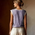 thumbnail image 5 of Women's Classic Loose Fit Sleeveless Lace Blouse with Round Neck for Everyday and Travel, Purple, XL, 5 of 5