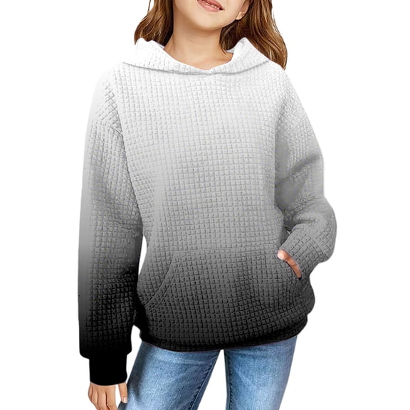 Ruyang Oversized Preppy Hoodies for Girls Gradient Color Hooded Sweatshirt School Trendy Tie Dye Sweaters with Pocket