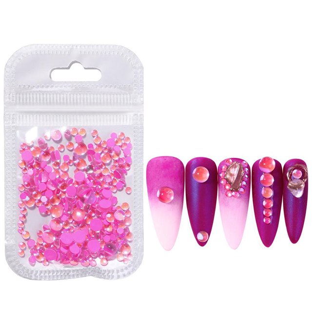 Cuentas De Cristal Redondas De Sirena, Diamantes De Imitación Para Decoración De Uñas En 3D, Colores De Caramelo, Tamaño Mixto, Cuentas Planas Diy, Decoraciones Para Uñas Guardurnaity CE008347-04