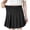 Black, variant on Ruziyoog Womens Spandex Comfy Polka Pleated Skirt, Fashion Women Pleated A-Line Skirt Anti-Burnout Solid High Waist Short Skirt Black L