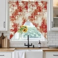 thumbnail image 6 of Red Ombre Swag Valances for Windows, Kitchen Window Curtains Over Sink, Gradient Abstract Art Vintage Window Treatment Curtains for Living Room/Bedroom Curtains 2 Panel Sets 36"x45", 6 of 8