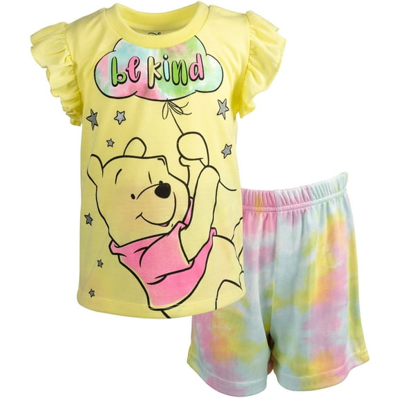 Disney Winnie the Pooh Toddler Girls Tank Top and Mesh Shorts Infant to Little Kid