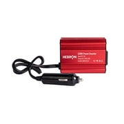 Hebron 150w Car Power Inverter - Portable 12V DC to 110V AC Charger - Cigarette Lighter Adapter - 2 USB Ports and 1 US AC Outlet