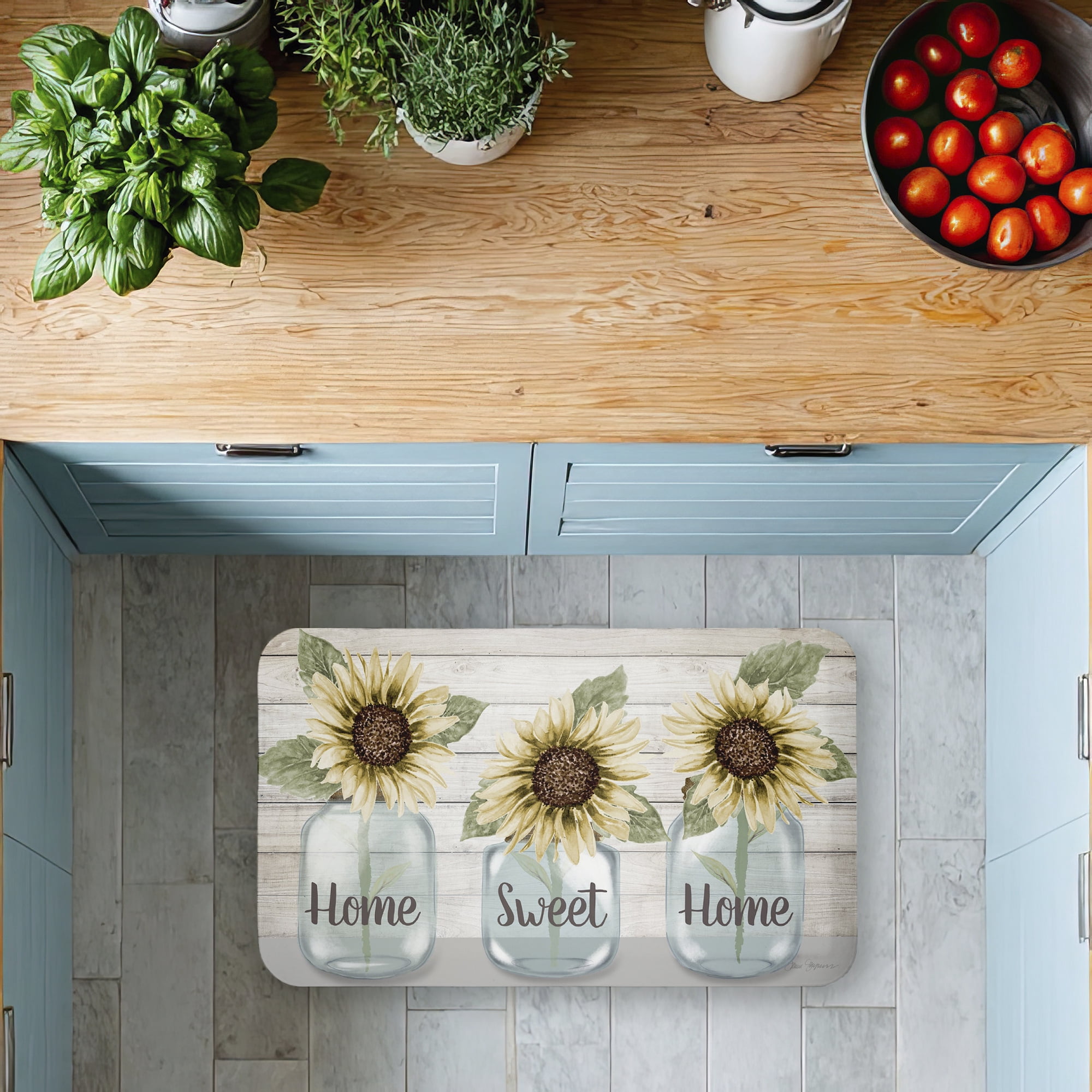 Stupell Industries Country Sunflower Jars Printed Anti-Fatigue Floor Mat, design by Janice Gaynor