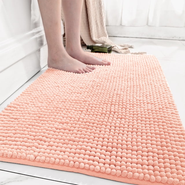 Vrorvz Non-Slip Microfiber Shag Bathroom Rug Mat Soft Plush Bath Rug for Bathtub and Shower Absorbent Machine Washable Quick Dry with Non-Slip PVC Bottom Protects Floors