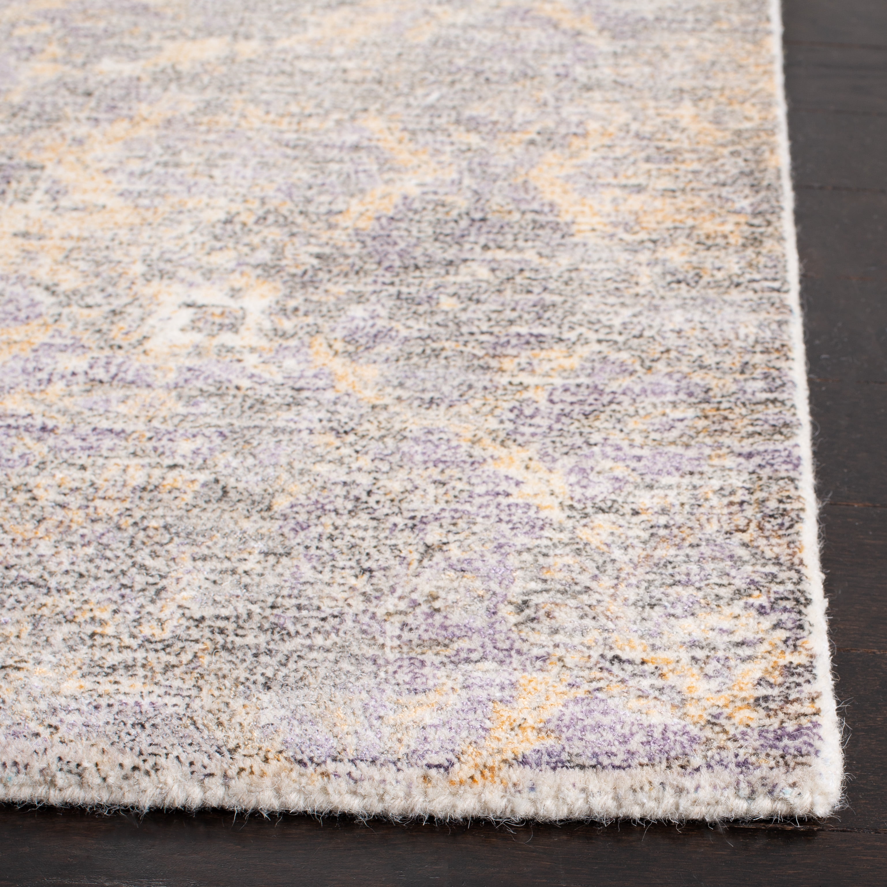 SAFAVIEH Restoration Vintage Lara Abstract Distressed Area Rug, Gold/Ivory, 4' x 6'