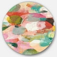 thumbnail image 1 of Designart 'Abstract Pastel Flower Painting with Pink and Blue' Traditional Metal Circle Wall Art, 1 of 3