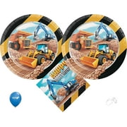 Big Dig Construction Birthday Party Supplies | Big Dig Construction Plates | Big Dig Construction Napkins - Serves 16