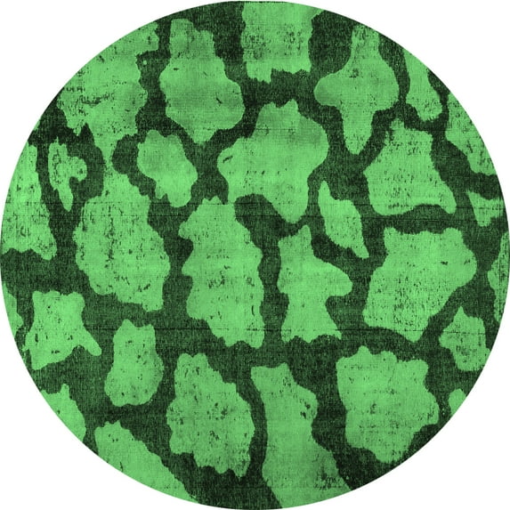 Ahgly Company Indoor Round Persian Emerald Green Bohemian Area Rugs, 6' Round
