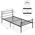 thumbnail image 2 of Senfot Twin-XL Size Platform Bed,Metal Twin-XL Bed Frame,Headboard and Footboard with Iron Heart Design,No Box Spring Needed, Easy Assembly Black, 2 of 7