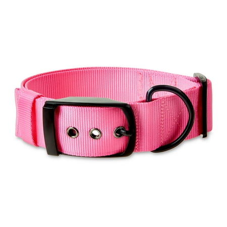 Vibrant Life Diagonal Stripe Extra Wide Adjustable Collar for Dogs, Pink, Extra Large