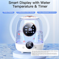 thumbnail image 3 of Humidifiers for Bedroom, 3L Tank for 30H 20dB Quiet Mist Time,Dual Nozzles, LED Lights,for Baby and Large Rooms,1 * Humidifier 1 * Power cord,White, 3 of 7