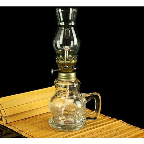 Kerosene Lamp, Retro Nostalgic Oil Lamp, Home Decor Glass Lampshade, Emergency Lighting Oil Lamp (18cm)