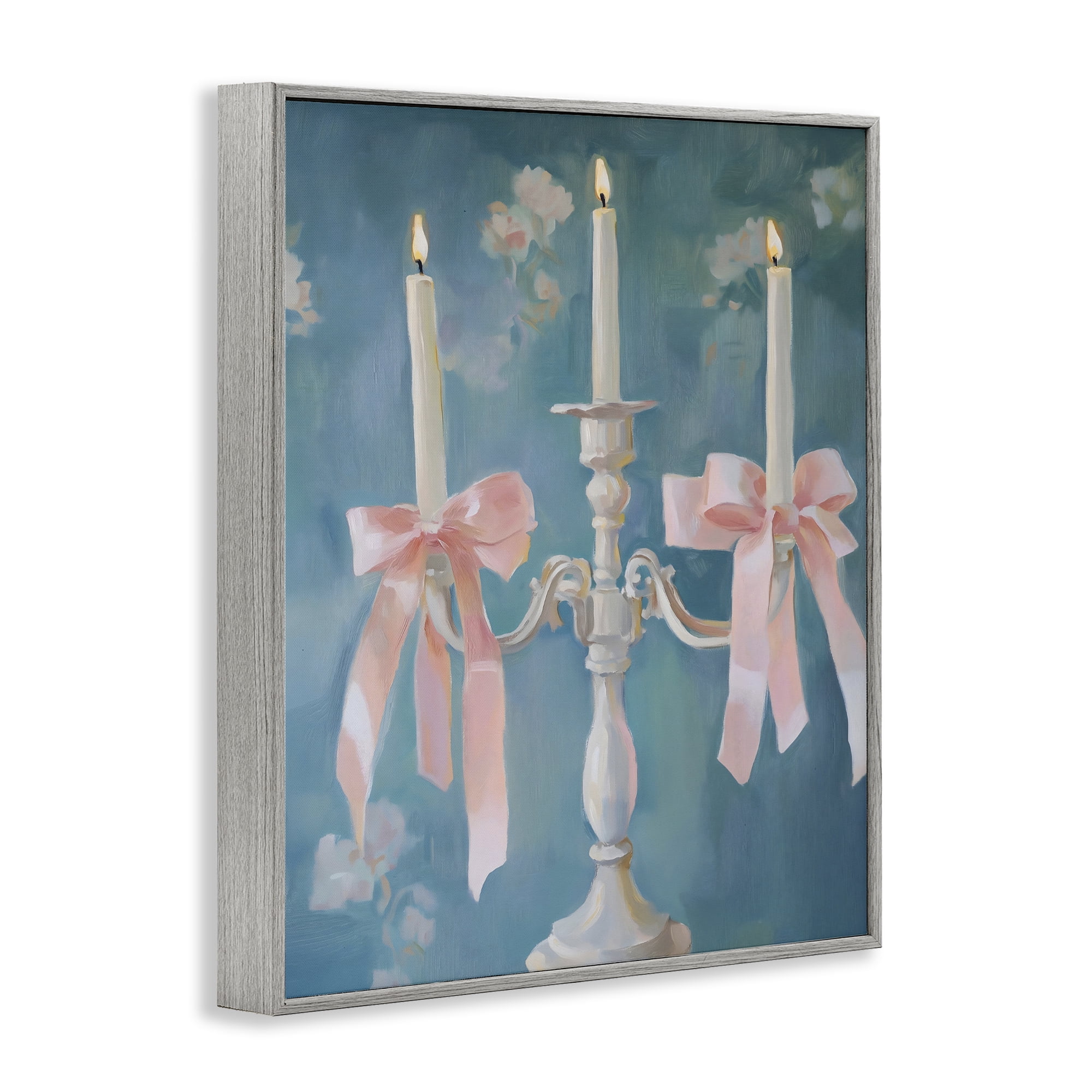 Stupell Industries Elegant Coquette Candelabra Gray Framed Giclee Art, design by The Prints Vibe