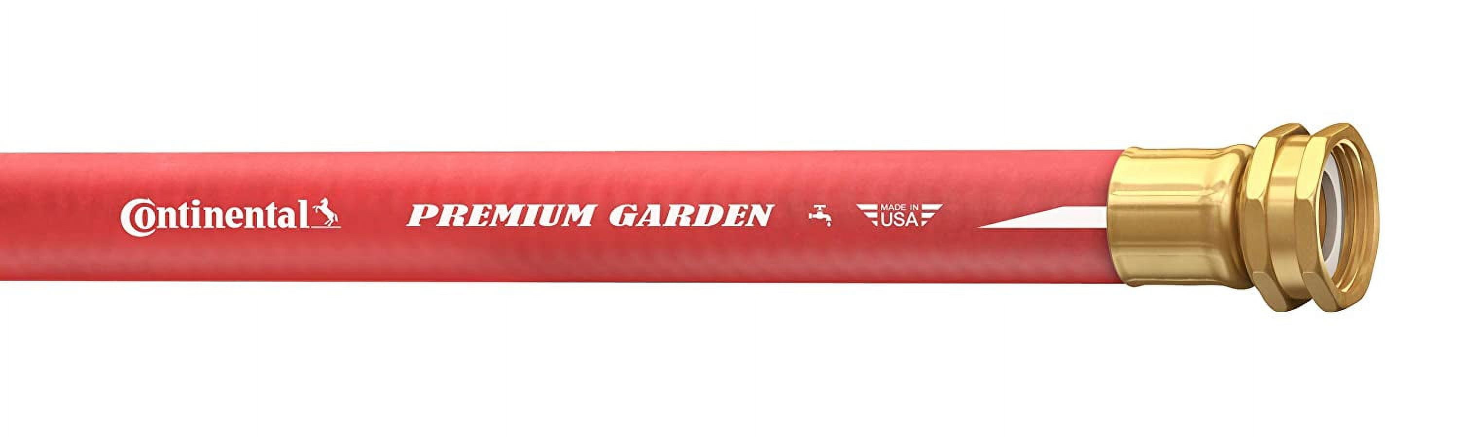 Continental Premium Garden Red Heavy Duty Hot Water Garden Hose, 5/8in Inside Diameter x 50ft Length