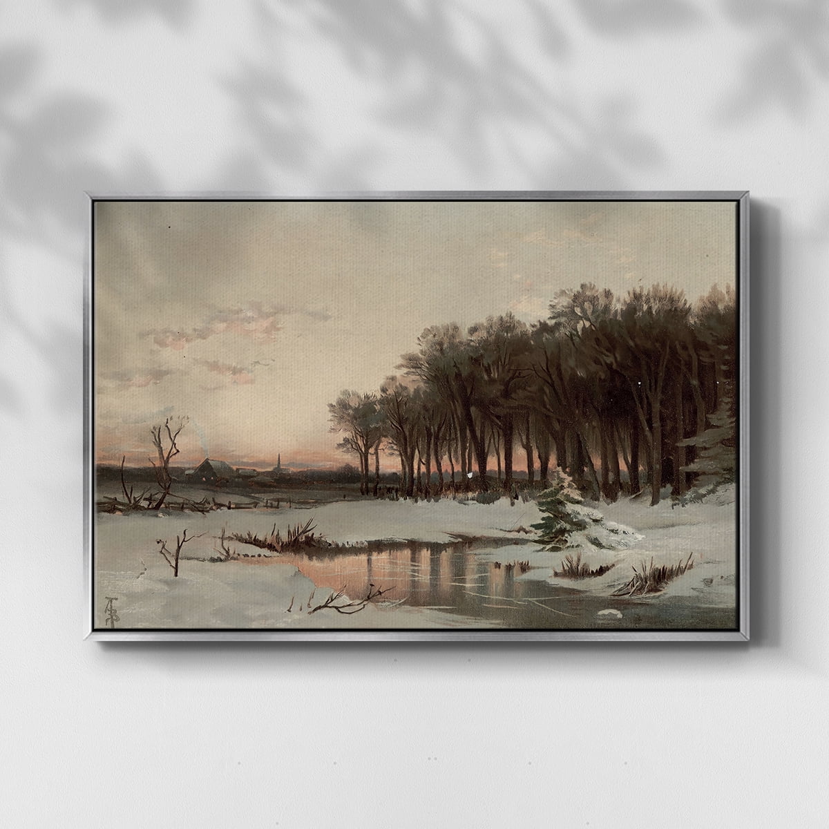 Vintage Landscape-CCLXIX By Wexford Home Framed in Silver Wood Gallery Wrapped Canvas 17 in. x 25 in.